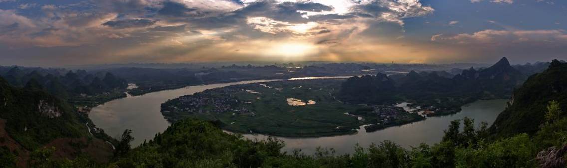 柳江铜鼓岭看柳江河第一湾(黄金水道）