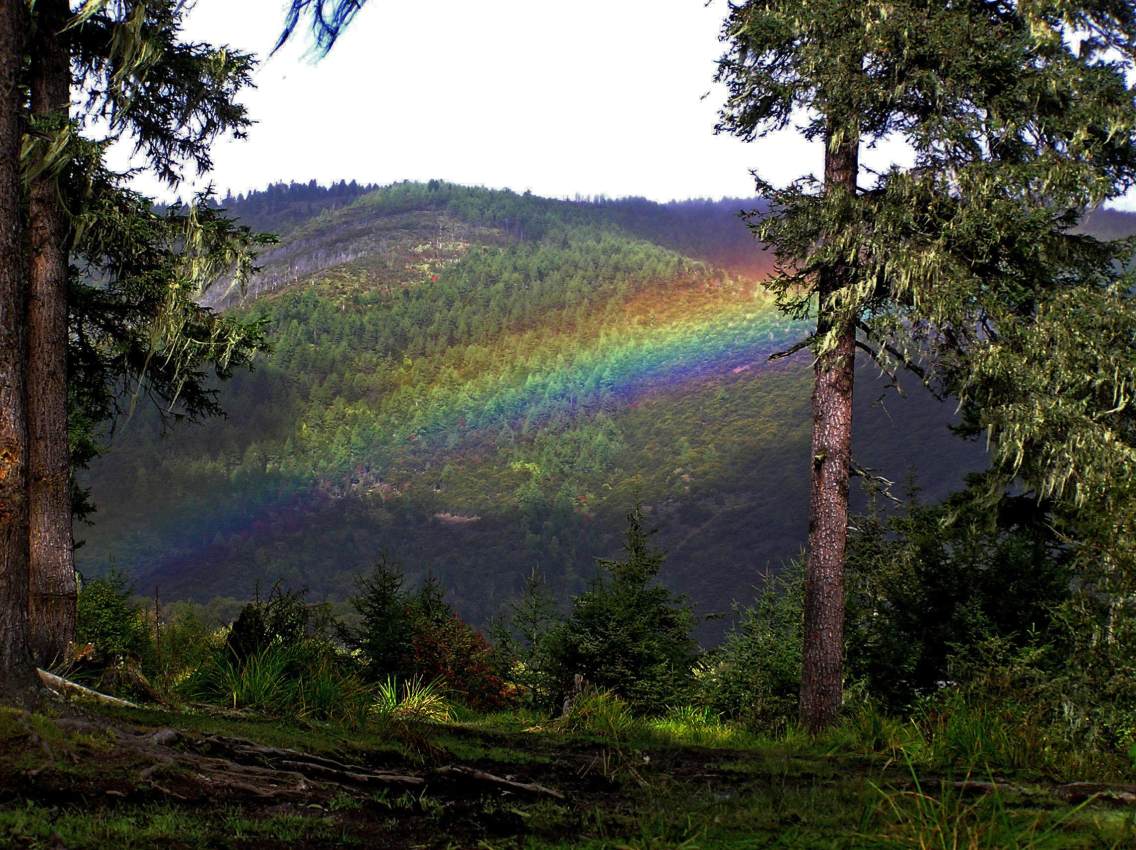 云南香格里拉县属都海畔的彩虹。
