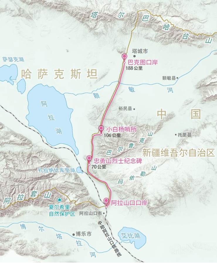 从阿拉山口口岸到巴克图口岸,一条起伏蜿蜒的立体风景线