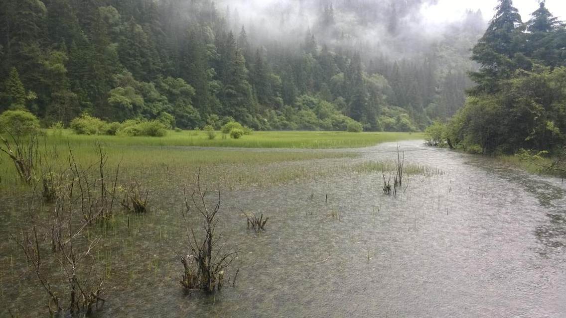 九寨天堂，烟雨朦胧