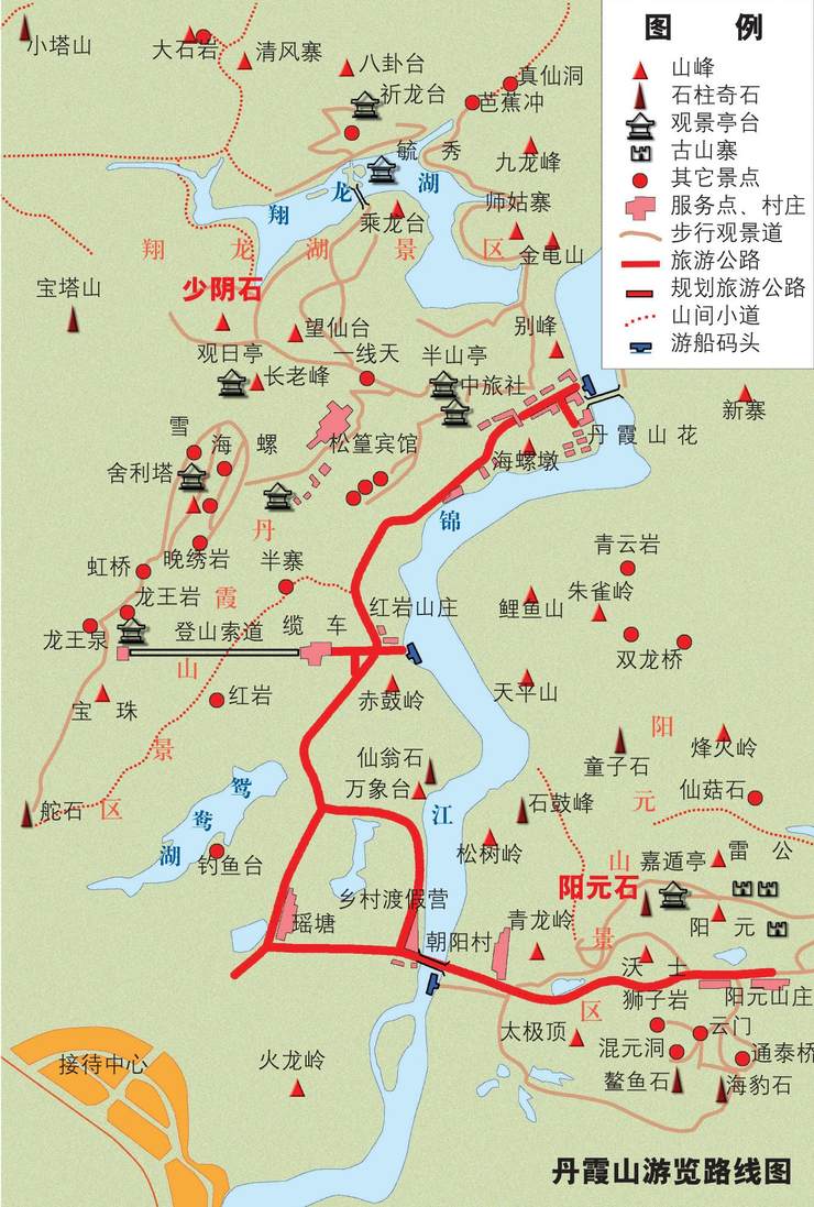 丹霞山游览路线图