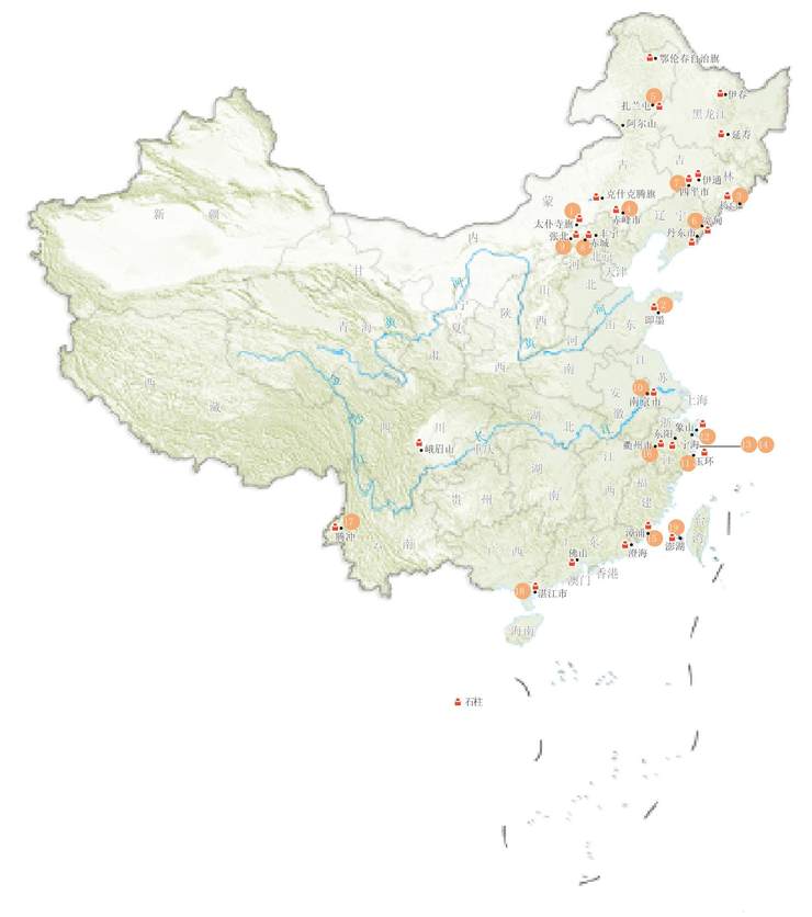 火山岩柱状节理分布图