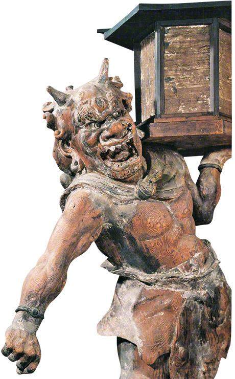 ▽天灯鬼和龙灯鬼雕像是1215年由雕刻师康弁所做,电影中的天头鬼形象